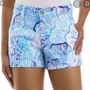 Lilly Pulitzer Women Callahan Stretch Short Bermuda Blue Fishful Thinking 6 nwt